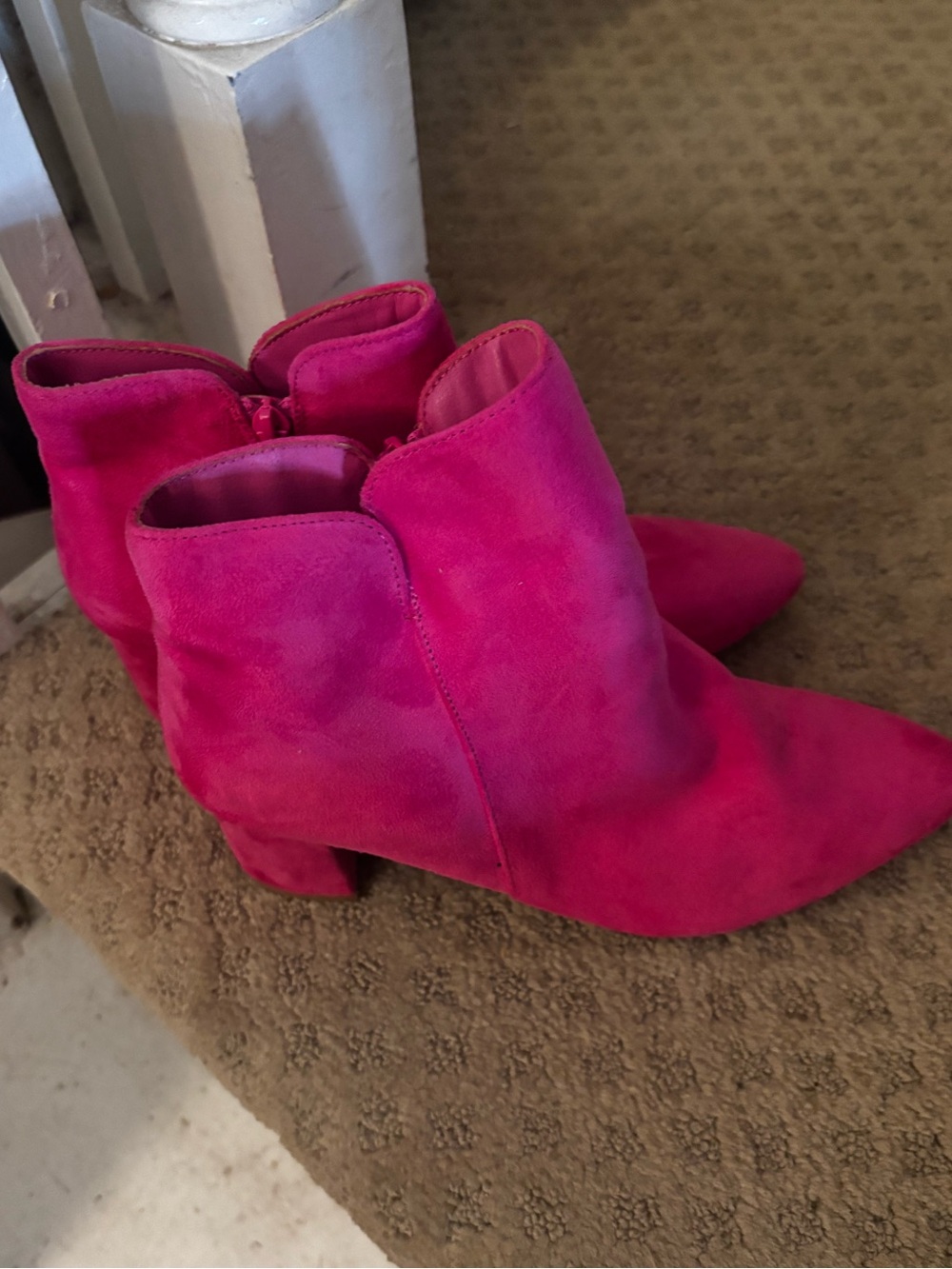 Hot pink ankle boots